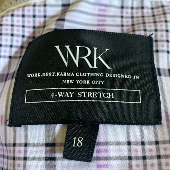 WRK purple and White Button Down Shirt WRK size 18 - Picture 3 of 5